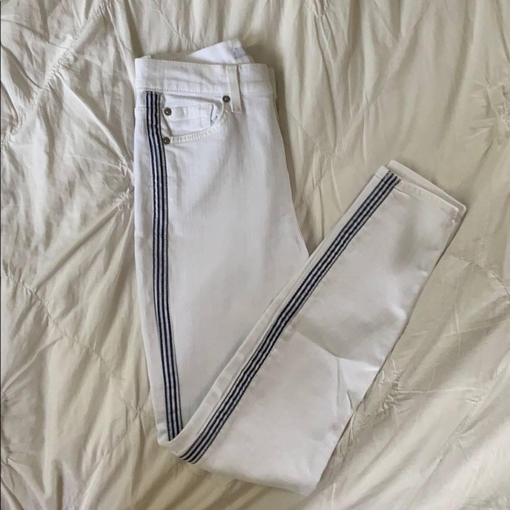 7 For All Mankind White Skinny Jeans